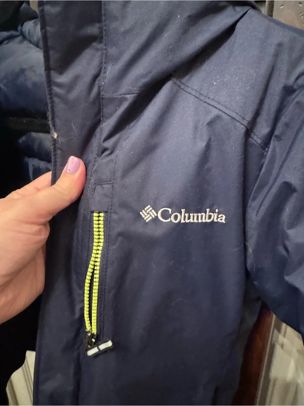 Columbia Navy Blue Kids Puffer Jacket with Hood